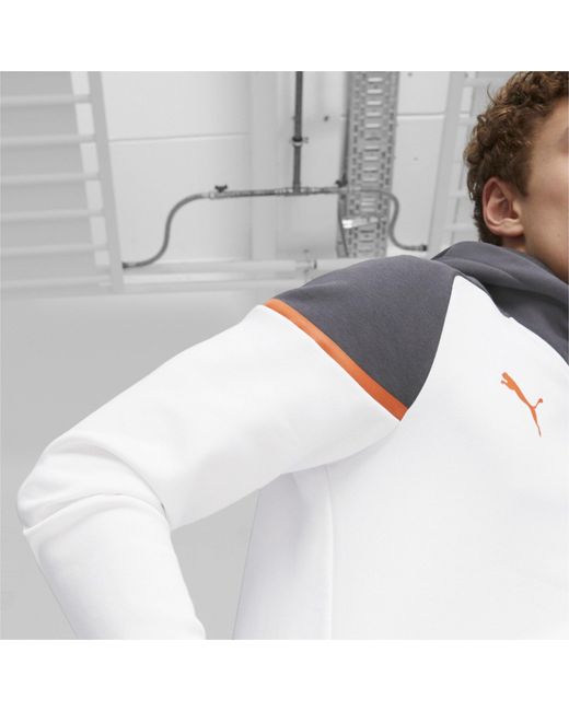 PUMA White Mcfc Casuals Hooded Jkt Hoody for men