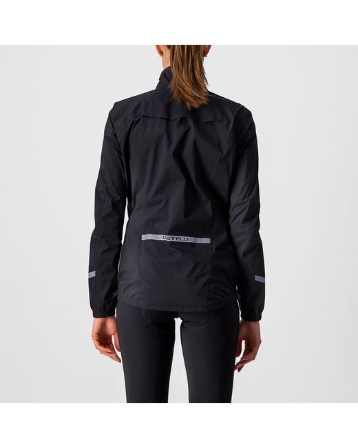 Castelli Black Windproof Water-Resistant Reflective Performance Cycling Jacket