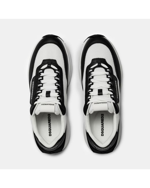 DSquared² Black Leather Dash Sneakers for men