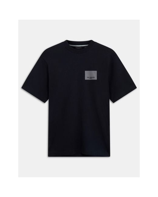 Ted Baker Black Ss Box Graphic Logo Tee for men