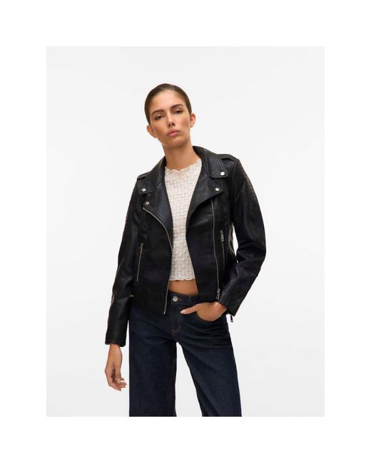 Vero Moda Black Coated Faux Leather Jacket
