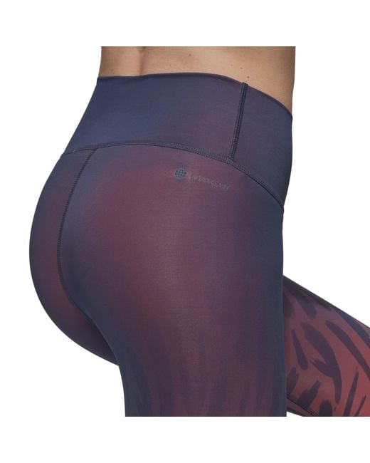 Adidas Purple Optime Fierce Training 7/8 Tights