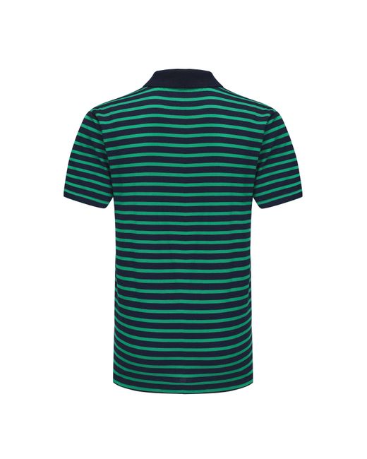 Firetrap Green Classic Striped Polo for men
