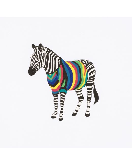 Paul Smith White Regular Fit Zebra Print T-Shirt for men