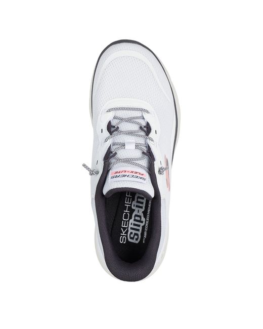 Skechers White Flex Appeal 5.0 Slip On Trainers
