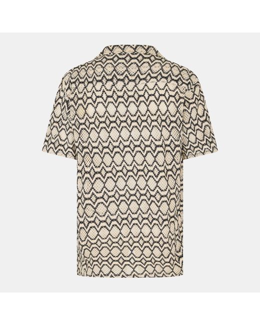 Threadbare Natural Short-Sleeve Patterned Shirt for men