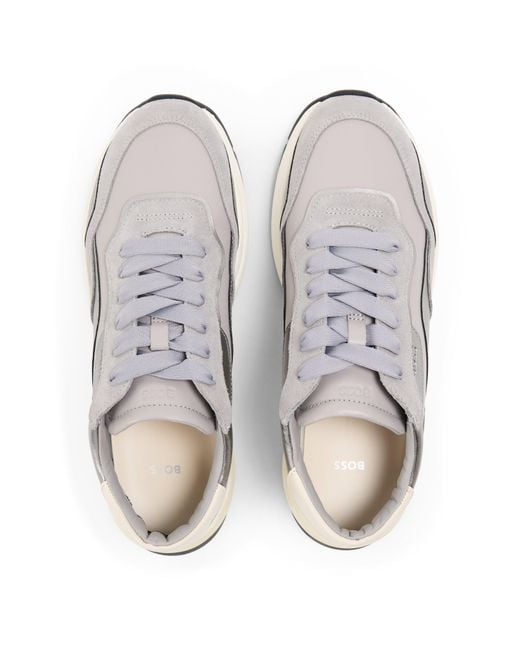 Boss White Skylar Runners Low-Top Trainers