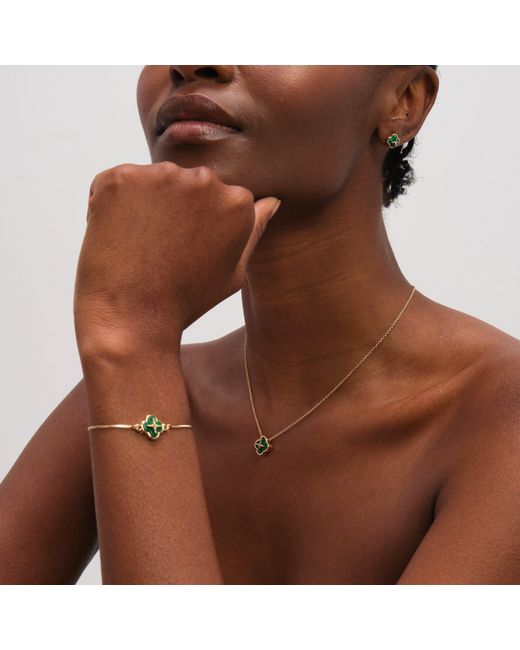 Jon Richard Blue Plated Malachite Clover Trio Set