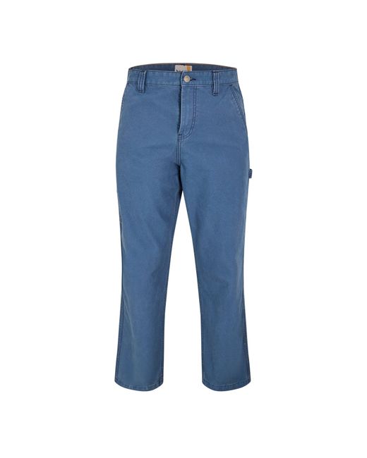 Timberland Blue Washed Canvas Carpenter Straight Leg Trousers for men
