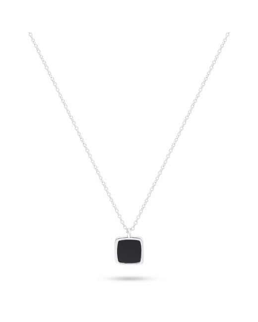 Common Lines Metallic Onyx Pendant Necklace