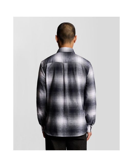 Lyle & Scott Blue Flannel Long Sleeve Patterned Shirt for men