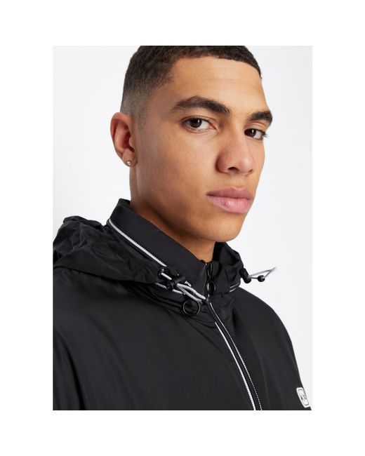 ARMANI EXCHANGE Black Patch Logo Long Sleeve Zip Harrington Jacket for men