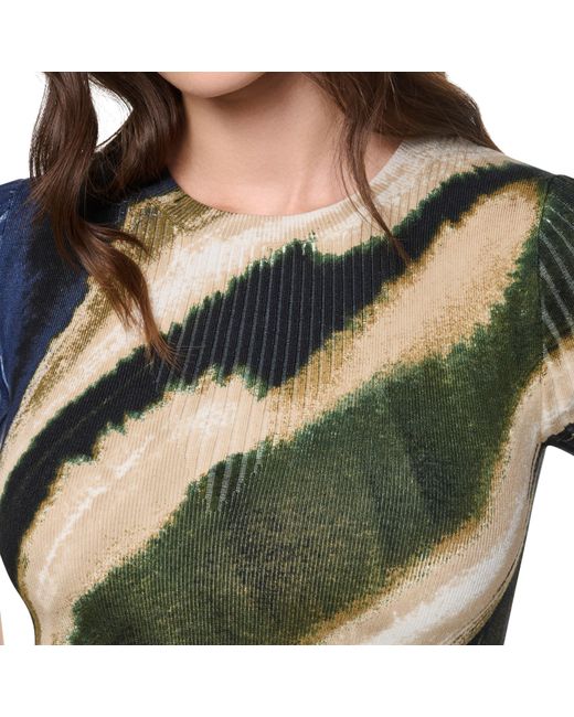DKNY Green Printed Mix Rib Ld64