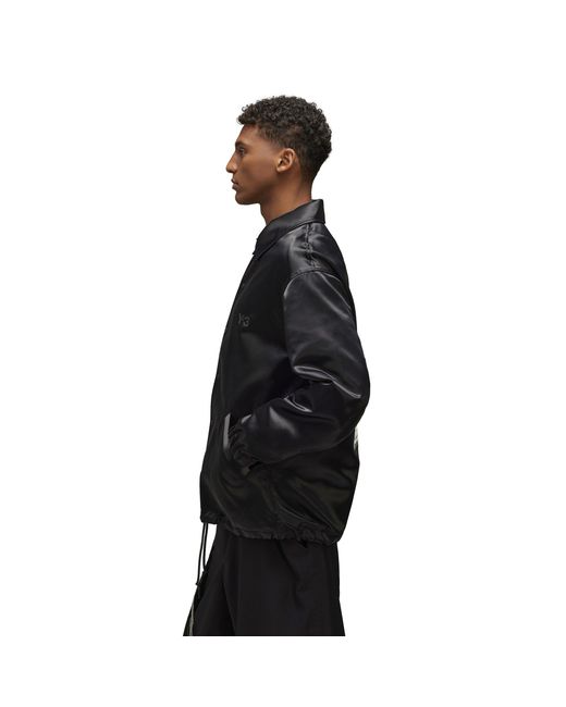Y-3 Black Graphic Long Sleeve Coach Jacket for men