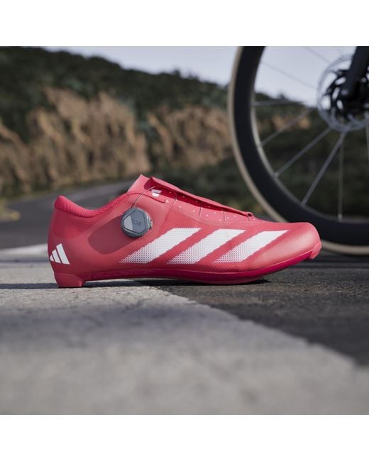 Adidas Red Tempo Stripes Boa Road Cycling Shoes for men