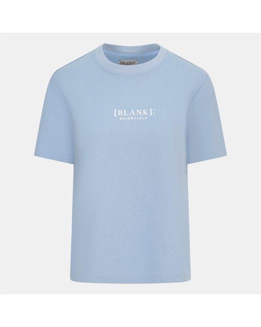 Blank Essentials Blue Blank E Core Puff Print T-Shirt Ladies