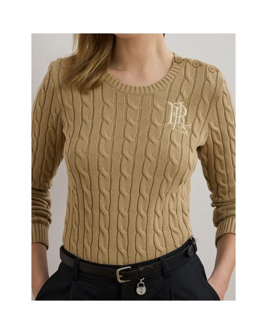 Ralph Lauren White Cable-Knit Jumper