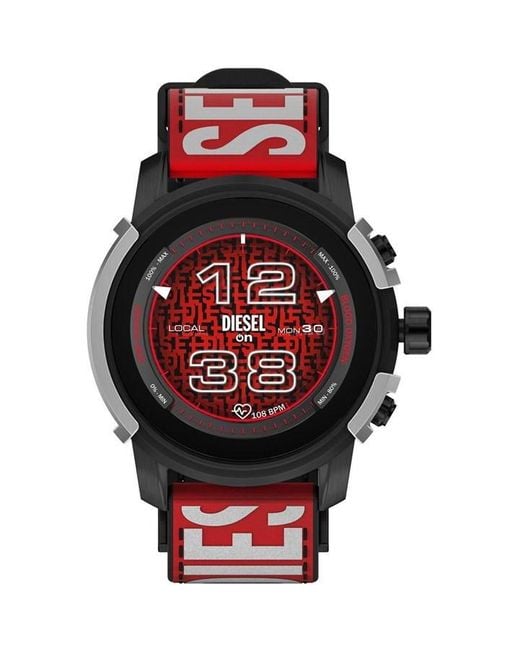 DIESEL Red Stainless Steel Digital Quartz Smart Touch Watch for men