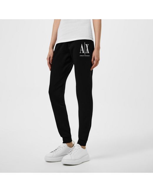 ARMANI EXCHANGE Black Logo Jogging Bottoms