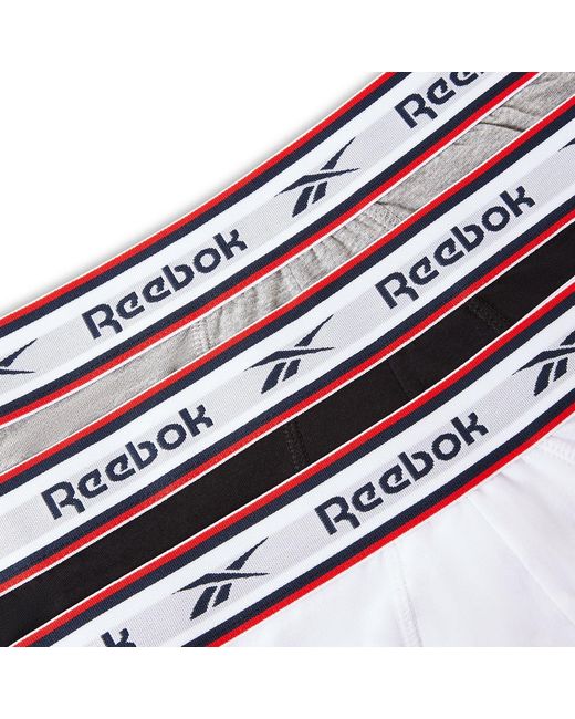 Reebok White 3 Pack Boxer Shorts Barlow for men