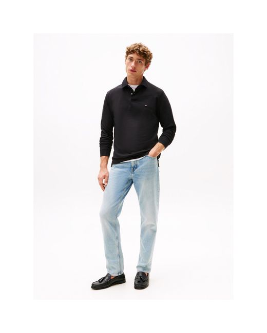 Tommy Hilfiger Black 1985 Long Sleeve Polo Shirt for men