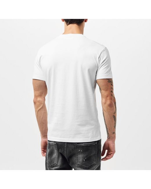 DSquared² White Spray Logo T Shirt for men