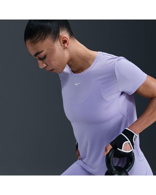 Nike Purple Dri-Fit One Standard Fit Short-Sleeve Top