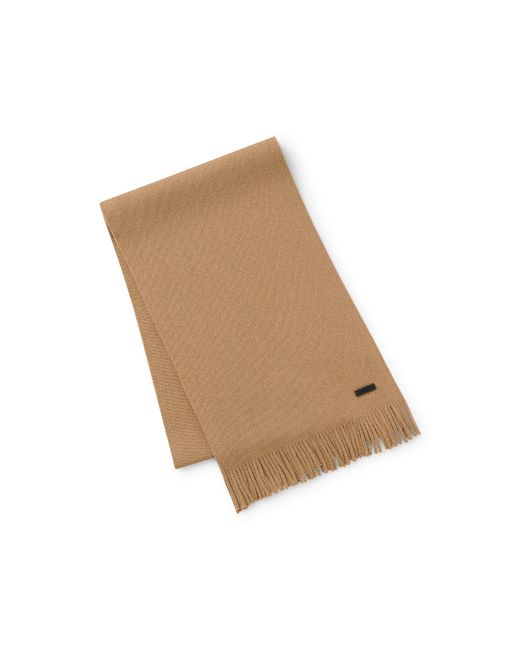 Boss Natural Albas Logo Plaque Scarf for men
