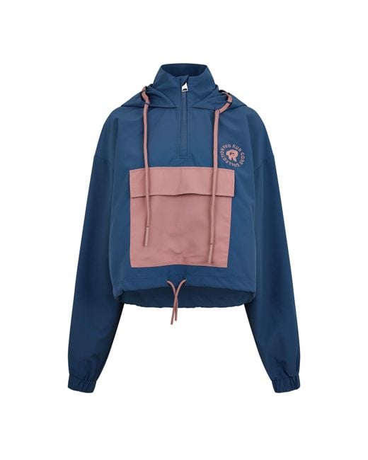 Red Run Blue Cropped Hooded Windbreaker