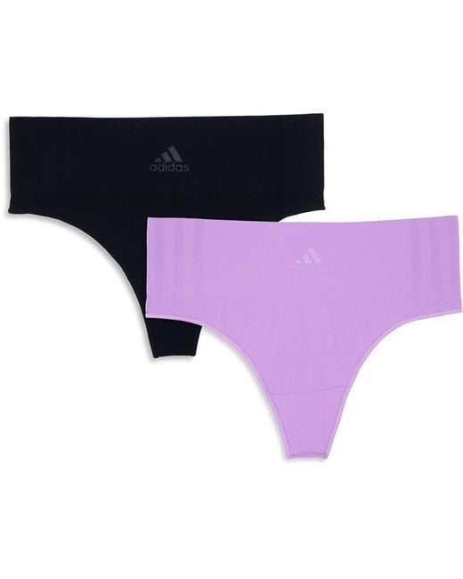 Adidas Purple S Active Seamless Micro Stretch Thongs 2 Pack Assorted2 M