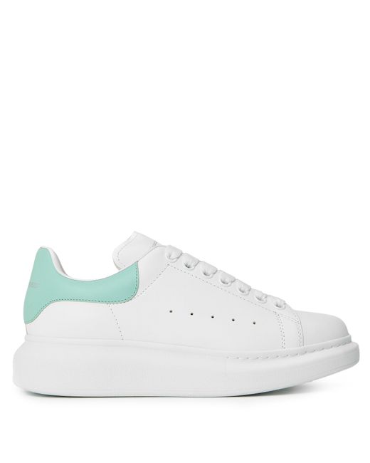 McQueen White Logo Print Leather Oversized Trainers