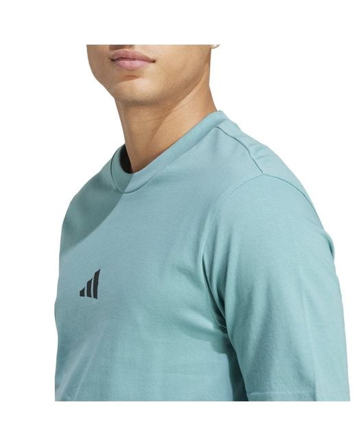 Adidas Blue Essentials Single Jersey Logo T-Shirt for men