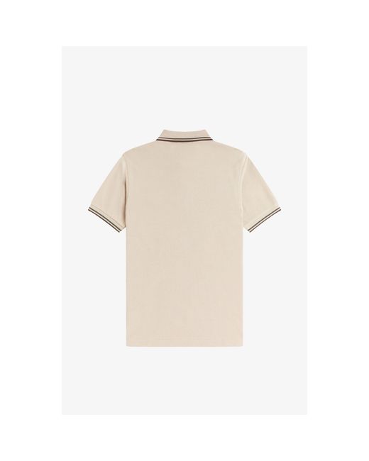 Fred Perry Natural Short Sleeve Twin Tipped Polo Shirt for men