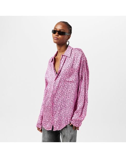 Balenciaga Purple Oxford Short Sleeve Shirt