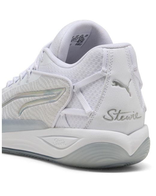 PUMA White Stewie 4 Basketball Trainers
