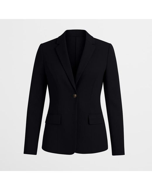 I Saw It First Black Crepe Button Long Sleeve Blazer