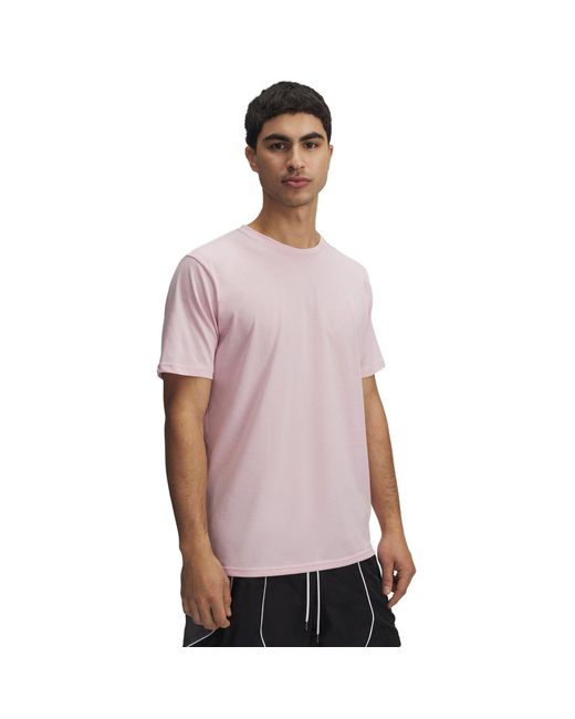 Under Armour Purple S Ua Left Chest Logo Short Sleeve Prime Pink M for men