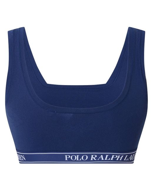 Polo Ralph Lauren Blue Cotton Non-Wired Scoop Bralette
