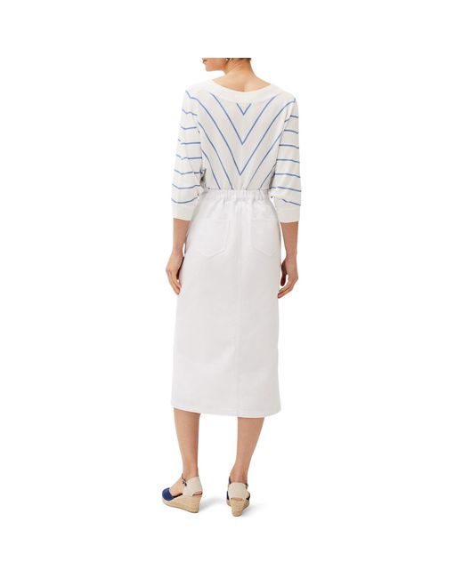 Phase Eight White Aubrey Denim Midi Skirt