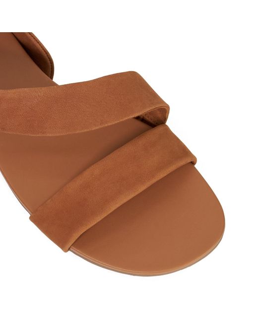 Dune Brown Lucina Flat Sandals