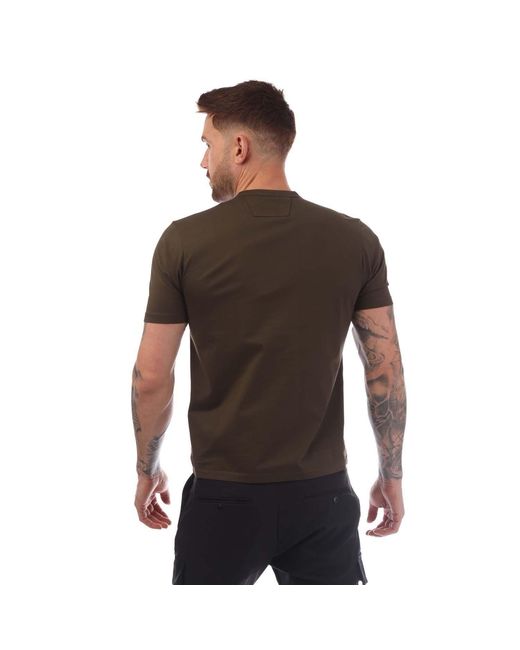 C P Company Brown Metropolis Series Printed Logo T-Shirt for men