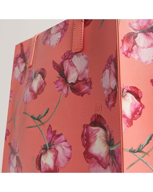 Ted Baker Pink Small Crosshatch Icon Tote Bag