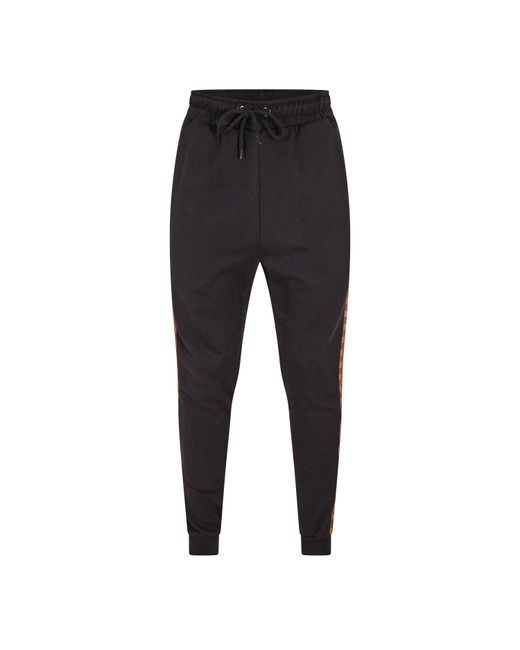 Criminal Damage Black Trio Jogger Closed Hem Fleece Joggers for men