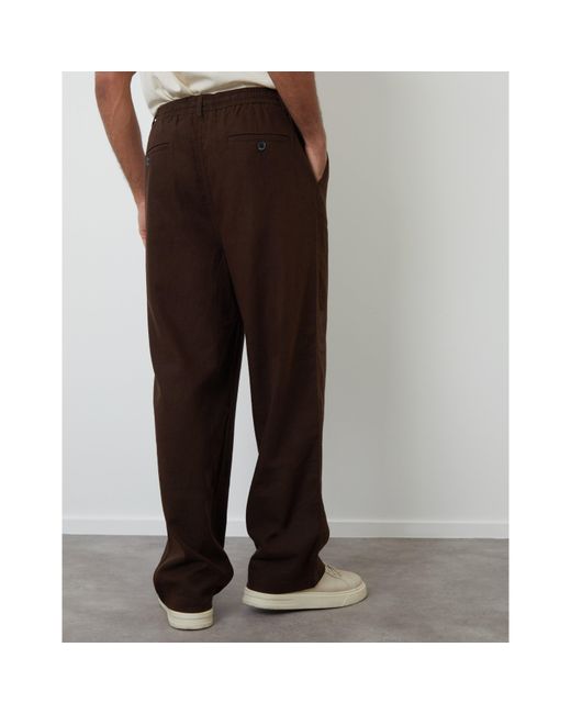 Threadbare Brown Straight Leg Trousers for men