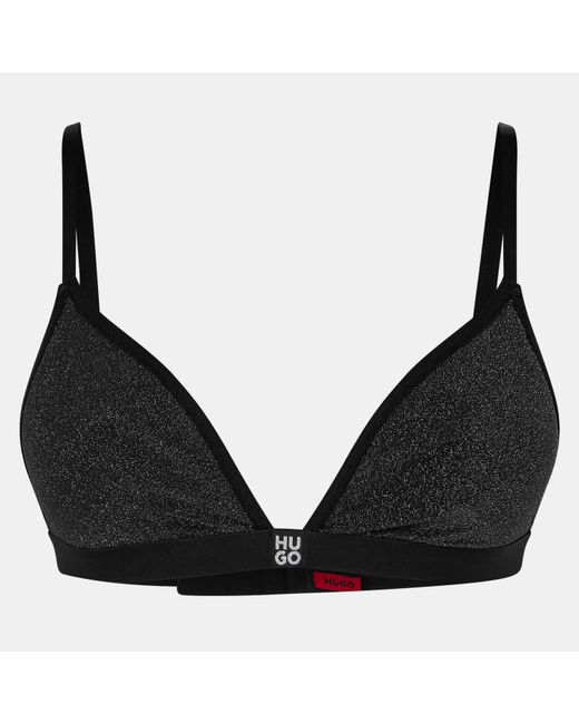 HUGO Black Lurex Triangle Bra