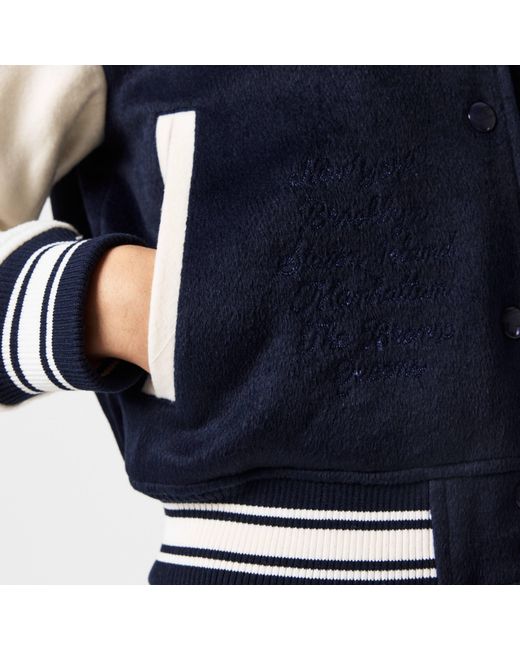 Tommy Hilfiger Blue Letterman Wool Long Sleeve Varsity Jacket