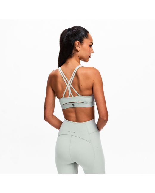 On Shoes Blue Medium Impact N Wired Sports Bra