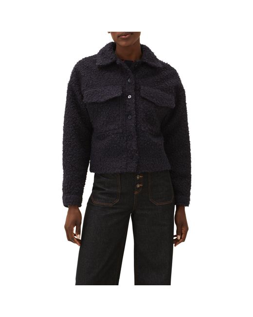 Phase Eight Black Blake Boxy Borg Teddy Texture Jacket