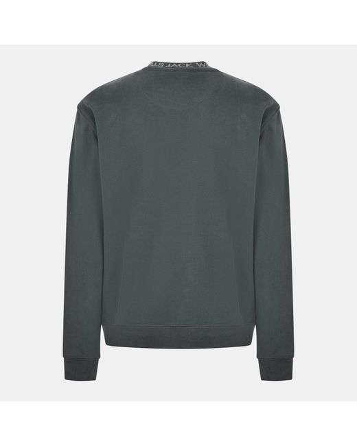 Jack Wills Green Jacquard Crew Sweatshirt for men