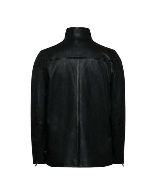 DIESEL Black L-Gast Leather Jacket for men